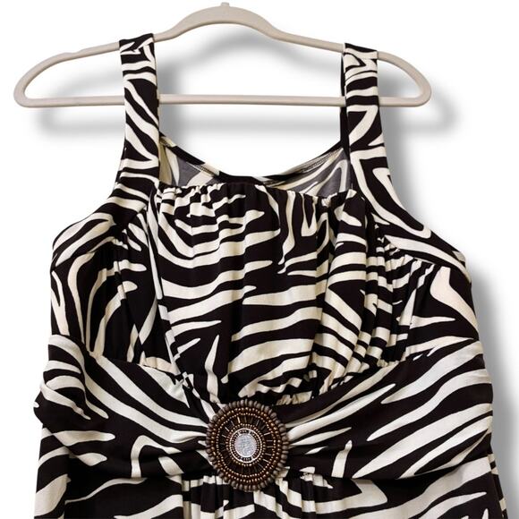 Y2K En Focus Brown Sleeveless Empire Waist Maxi Dress - Picture 5 of 8